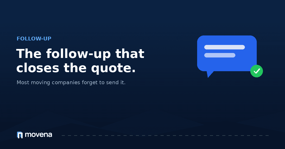 A follow-up message that closes a moving company quote